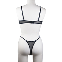 Ensemble soutien-gorge à armatures et string en maille transparente, lingerie personnalisée, ensemble soutien-gorge et culotte