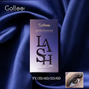 Gollee 0.05mm YY 3DW 4DW 5DW 6DW C Curl Handmade Ultra Speed Promade Eyelashes Fans Wholesale Lashes Extension Soft Korean Black