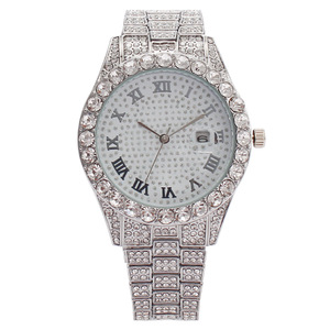 Usine Vente Chaude Boîtier En Or Bling Strass Et Alliage Hip Hop <span class=keywords><strong>Calendrier</strong></span> Octogonal Montre À Quartz Pour Hommes - Product Image 5