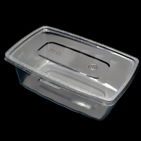 Conteneur de charcuterie jetable à double couche transparente transparente Boîte à lunch rectangulaire d'emballage alimentaire à emporter en plastique