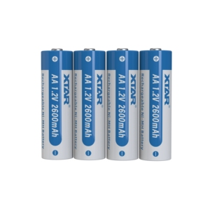 XTAR AA 1.2V Ni-MH 2600mAh 4 piezas/paquete Batería <span class=keywords><strong>Recargable</strong></span> Ni-MH <span class=keywords><strong>1.2</strong></span> <span class=keywords><strong>V</strong></span> Ni-MH Batería de Larga Duración - Product Image 1