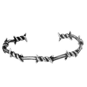 yunnique Pulsera Abierta Trenzada con Espinas, Plata Tibetana, Joyería Unisex, Diseño de Púas - Product Image 5