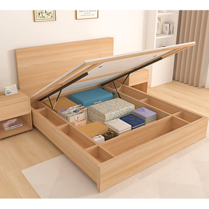 Ensemble de meubles de chambre d'hôtel économique Holiday Inn – Cadre de lit portable et personnalisable en panneaux de mélamine de bois moderne pour auberge de jeunesse - Product Image 3
