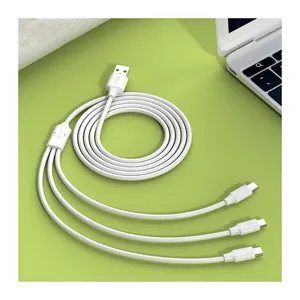 Ali Guaranteed Wholesale prices Type c 3A USB cable 3 in 1, Universal ABS Fast Charger Cable 3 in 1 cable for Cellphones