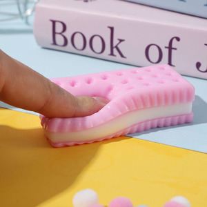 Jouet anti-stress en silicone en forme de sandwich/biscuit, aliment simulé, à rebond lent, pour enfants - Product Image 4