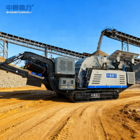 Concasseur mobile de sable et de gravier pour l'extraction minière, traitement d'agrégats, intégration modulaire, flexible, pour projets miniers à l'étranger