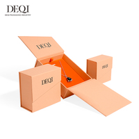 Boîte à bijoux DEQI personnalisée avec fermeture magnétique, emballage de luxe pour bijoux, boîte cadeau pour bague, collier, pendentif, emballage de marque