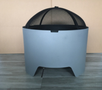 Brasero rond en acier Ø58xH55cm, thermolaqué, pour la décoration de jardin