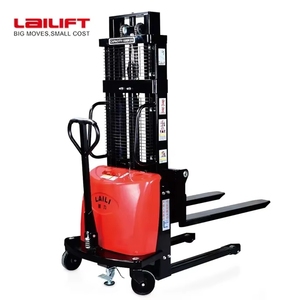 Apilador Eléctrico Semihidráulico para Palés, Transpaleta con Operador a Bordo, 1000 kg, 1500 kg, 2000 kg, en Oferta - Product Image 1