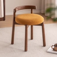 Tabouret de dressing moderne français en tissu DISHI avec assise en laine d'agneau pour usage hôtelier, chaise de loisirs écologique pour salon