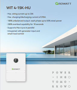 Precio de Fábrica WIT 15K-HU 8kw 10kw 12kw 15kw Growatt Wit12kw Growatt Híbrido Trifásico para Hogar Solar - Product Image 1