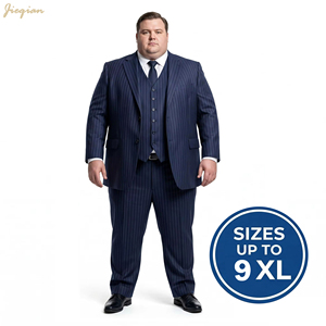 Conjunto de 3 Piezas, Trajes para <span class=keywords><strong>Hombre</strong></span> Tallas Grandes, <span class=keywords><strong>Traje</strong></span> <span class=keywords><strong>Formal</strong></span> de Negocios Elástico en 4 Direcciones con Forro Anti-Rozaduras en las Muslos, Tallas XL-9XL - Product Image 1