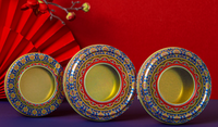 Boîte en fer de petite taille pour safran, emballage en tranches, boîte ronde brillante en fer blanc, boîte métallique ronde pour bonbons