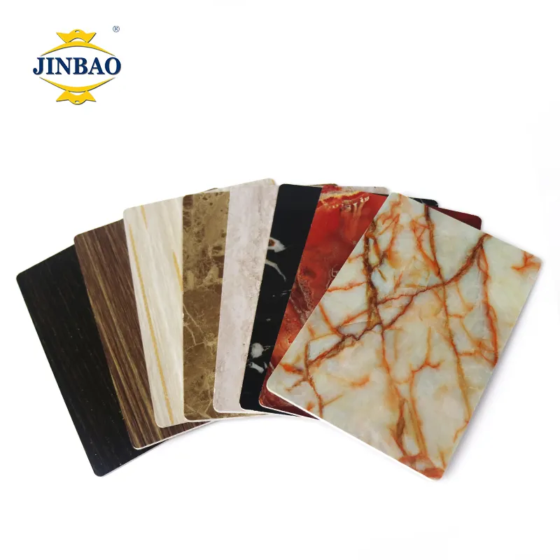 JINBAO panel dinding 3d bertekstur hitam pvc luar ruangan Harga Murah panel dinding pvc lembaran plastik marmer 2.5mm panel dinding