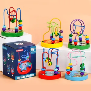 Groothandel Hot 2024 Kids Speelgoed Educatief Leren Baby Peuter Mini Cirkel Kraal Doolhof Puzzel Montessori Houten Speelgoed Voor Kinderen