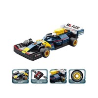 Modelo de Coche de Carreras de Bloques de Construcción, Juguete Educativo de Ensamblaje para Niños, Coche de Fórmula de Plástico de 40 Piezas con Retroceso para Adolescentes, Regalo al por Mayor