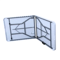 Ty Table pliante d'extérieur portable Table de jardin pliable Tables rectangulaires en plastique blanc de 6 pieds