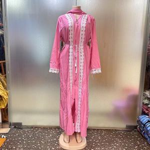 Nuovo Abito Femminile 2024 alla Moda, Stile Etnico Mediorientale, Tinta Unita con Cerniera, Ricamo, Scollo a V, Ampio, Africano, Musulmano, Manica Lunga - Product Image 5