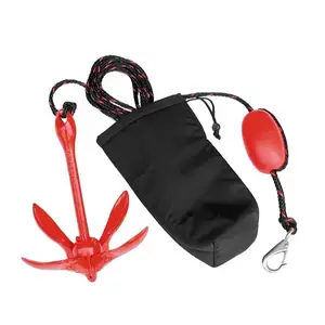 Ancre Marine repliable rouge, accessoire de canot de 1.5 kg pour bateau de Kayak