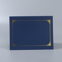 Carpeta de Presentación Personalizada Azul Marino con Lámina Dorada, Tamaño 9 1/2 X 12, Porta Documentos de Papel, Carpeta para Archivos