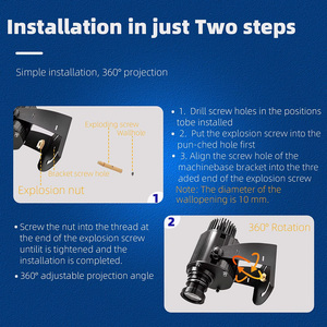 Projecteur de logo Gobo rotatif pour porte et <span class=keywords><strong>sol</strong></span>, lumière publicitaire <span class=keywords><strong>LED</strong></span> extérieure étanche IP67, laser personnalisé pour l'intérieur - Product Image 4