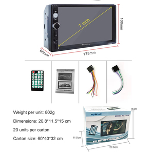 Autoradio 7010B Doppio 2 Din 7 Pollici con Schermo <span class=keywords><strong>Touch</strong></span>, Bluetooth, Lettore Mp5, Controllo al Volante e Telecamera di Retromarcia - Product Image 4