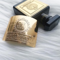 Autocollants Métalliques Personnalisés pour Bouteilles de Parfum, Étiquette Dorée en Métal Embossé, Autocollant de Logo Privé pour Designers de Ma Marque