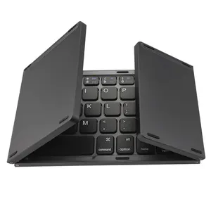 Keywin Factory 78 tombol Keyboard Bluetooth lipat nirkabel Mini portabel lipat dengan Mousetouchpad