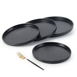 Biểu Tượng Tùy Chỉnh Matte Fine <span class=keywords><strong>Flat</strong></span> Đen Thiết Kế Hiện Đại <span class=keywords><strong>Melamine</strong></span> Đồ Ăn Trái Cây Phục Vụ Món Ăn Tấm Melamina - Product Image 2