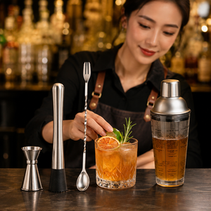 Juego de Coctelera de Vidrio con Recetas Impresas, 4 Piezas, Utensilios de Bar con Jigger, Muddler y Cuchara de Bar para Preparar Margaritas en Casa - Product Image 5