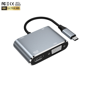 4in1 <span class=keywords><strong>USB</strong></span> C Loại C đến 4 cổng 4K HDMI <span class=keywords><strong>USB</strong></span> <span class=keywords><strong>3</strong></span>.<span class=keywords><strong>0</strong></span> VGA <span class=keywords><strong>USB</strong></span> pd65w Hợp kim nhôm <span class=keywords><strong>Hub</strong></span> Docking để máy tính chuyển dữ liệu Adapter HDMI <span class=keywords><strong>Hub</strong></span> - Product Image 4