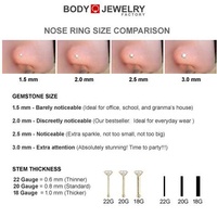 Cincin Hidung Berlian Moissanite Emas Padat 14K 18G 20G 22G Bentuk L Sekrup Tulang Hidung Perhiasan Tindik Halus Grosir Pabrik