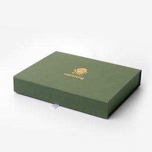 Boîte d'emballage <span class=keywords><strong>de</strong></span> produit personnalisée en vert foncé, forme plate, impression numérique, et boîte cadeau <span class=keywords><strong>de</strong></span> luxe à texture magnétique avec impression <span class=keywords><strong>de</strong></span> logo - Product Image 2