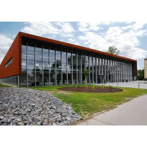Cam perde tasarımı çelik yapı ofis binası büyük açıklıklı prefabrik ticari alışveriş merkezi