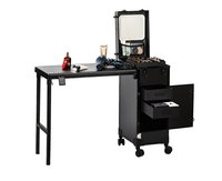 Mesas de Manicure Premium OBOX OEM/ODM, mesa para unhas preta e rosa para serviços de nail art e pedicure para uso em salão.