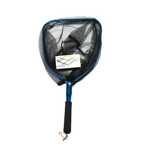 Filets de pêche flottants d'eau douce ou d'eau salée enduits de caoutchouc Carp Koi Landing Net De Pesca Foldable Telescopic Fly Fishing Red PE - Product Image 3