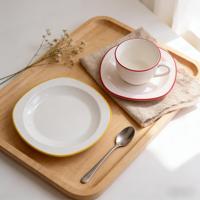 Plateau de service ovale en mélamine incassable et réutilisable, compatible lave-vaisselle, plats et ustensiles de service en mélamine