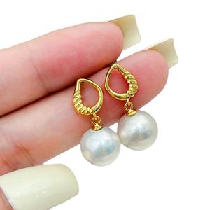 ต่างหูเงินแท้ S925 แบบ DIY สำหรับใส่ไข่มุก ดีไซน์ทันสมัย เรียบง่าย พร้อมฐานเปล่าสำหรับใส่ไข่มุกทรงกลมขนาด 9-13 มม. รุ่น 22285 - Product Image 5