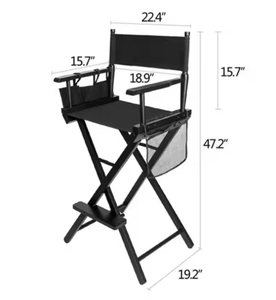 एकल जंगली एल्यूमीनियम निदेशक कुर्सी पोर्टेबल फोल्डेबल एल्यूमीनियम निर्देशक कुर्सी के साथ एल्यूमीनियम फ्रेम सैलून मेकअप कुर्सी - Product Image 2