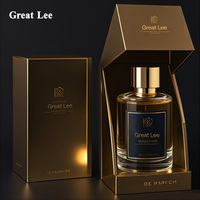 Flacons de Parfum Personnalisés Transparents Dorés Bouchon en Cuir Verre 30ml 50ml 100ml Flacon de Parfum de Luxe avec Boîte