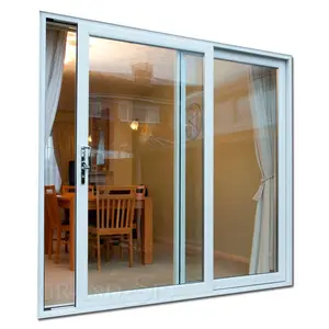 美国室内玻璃壁橱门滑动铝合金现代双壁橱门带屏幕的卧室滑动门
