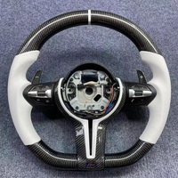 Volant de direction automobile en fibre de carbone pour voiture compatible avec BMW F10 F20 F22 F23 F30 F33 F34 X1 F48 X5 F15 X3 F25 M3 F80 E90