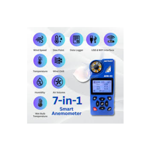 Anémomètre multifonction Metravi AVM-03 avec enregistreur de données, interface WiFi/USB, résolution 0,1 m/s, plage de température -10~50°C, PVC - Product Image 3