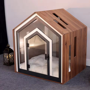 Niche moderne de luxe pour animaux de compagnie <span class=keywords><strong>en</strong></span> <span class=keywords><strong>bois</strong></span> avec lit personnalisé et porte <span class=keywords><strong>en</strong></span> acrylique meubles <span class=keywords><strong>en</strong></span> <span class=keywords><strong>bois</strong></span> massif motif solide pour chiens - Product Image 1