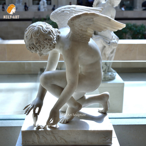 Statua di Cupido Angelo in Marmo Classico Greco Antico per Esposizione - Product Image 6