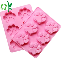 Moule en silicone OKSILICONE à 6 cavités en forme de patte pour la décoration de gâteaux, moule antiadhésif pour chocolat et bonbons, outils à glace réutilisables