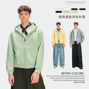 ANS420g <span class=keywords><strong>Pull</strong></span> <span class=keywords><strong>vintage</strong></span> à capuche de style américain pour hommes et femmes Modèles de printemps et d'automne Loose Zip Tup Cardigan Coat - Product Image 3