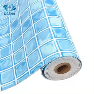 S.G.Tech Swimming Pool PVC Liner Rectangle Blue <b>Mosaic</b> Tile Pattern Waterproof Durable Easy Install Outdoor Pool Cover - Product Image 3