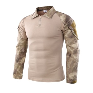 T-shirt à manches longues <span class=keywords><strong>camouflage</strong></span> pour <span class=keywords><strong>homme</strong></span> 100% coton respirant écologique col roulé <span class=keywords><strong>chasse</strong></span> en plein air équitation tactique - Product Image 4