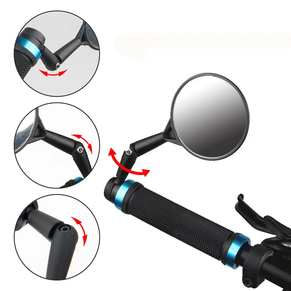 Aksesori sepeda penjualan terlaris cermin reflektor keamanan rotasi 360 derajat steker sepeda cermin cembung kaca spion sepeda gunung